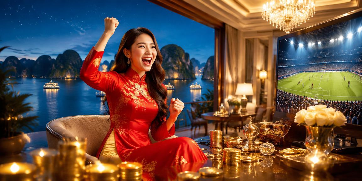 Người dùng VIP nhận thưởng tại vịnh Hạ Long với áo dài truyền thống
